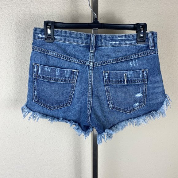 Free People Highrise Distressed Cutoff Jean Shorts - Picture 3 of 5